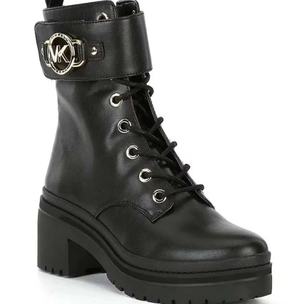 NIB Michael Kors Rory Lug Black Booties, SZ 9.5